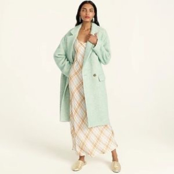 J Crew Brushed Wool Relaxed Topcoat Wintermint S - Picture 7 of 10